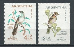 ARGENTINE 1962 N° 663/664 ** Neufs = MNH  TTB Cote 4 € Faune  Oiseaux Birds Fauna Enfance Children - Ungebraucht