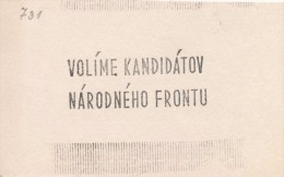 J1980 - Czechoslovakia (1945-79) Control Imprint Stamp Machine (R!): We Select Candidates Of The National Front (SK) - Proofs & Reprints