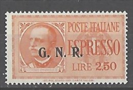 Italia - RSI - 1944 - G.N.R. Espresso - Nuovo/new MNH - Sass. 20 FIRMATO - Express Mail