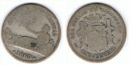 ESPAÑA I REPUBLICA  PESETA 1869 PLATA SILVER C11 GOBIERNO PROVISIONAL - Collections