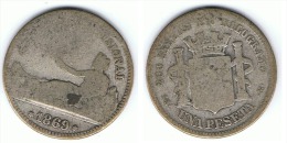 ESPAÑA I REPUBLICA  PESETA 1869 PLATA SILVER C11 GOBIERNO PROVISIONAL - Collezioni