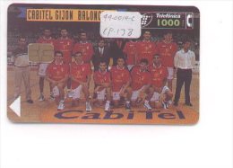 Tt15-81. Tarjeta Telefónica España Usada. Cabitel. Gijón Baloncesto - Autres & Non Classés