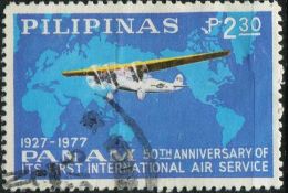 AS3655 Philippines 1977 Aircraft Map 1v USED - Geography