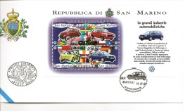 Y-LE GRANDI INDUSTRI AUTOMOBILISTICHE-VOLSWAGEN-FDC FOGLIETTO 14-11-97 - Briefe U. Dokumente