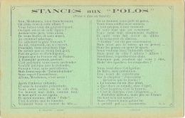 Stances Aux "Polos" (chapeau) - Pièce à Dire En Société - Vers Signés P.J. - Edition P. Martel - Carte Non Circulée - Mode