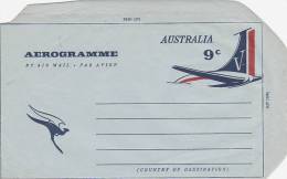 Australia 1966 A 25 Tail Of Aeroplane 9c Aerogramme - Aérogrammes