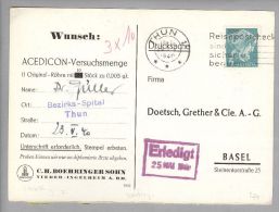 Motiv Medizin Medikament Acedicon Thun 1940-05-24 Portofreiheit Werbek. Gr#326 - Franchise