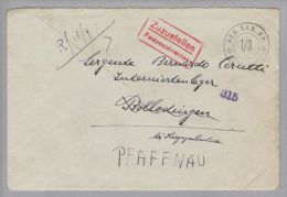 Motiv Militär Kriegsgefangene 1944-09-07 Feldpostbrief Ins Intern.lager Bollodingen/Pf - Documents