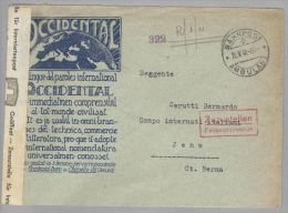 Schweiz Feldpost 1943-10-23 Zensurierter Brief Ins Intern.Camp Jens BE Inhalt - Cartas & Documentos