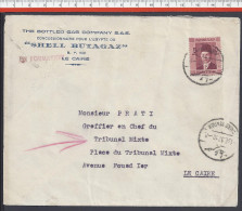 EGYPTE - 1937 -  " SCHELL BUTAGAZ LE CAIRE "  LETTRE A DESTINATION DE CAIRO - - Cartas & Documentos