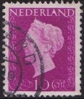 PLAATFOUT Witte Punt In A Van NederlAnd In 1947-48 Koningin Wilhelmina 10 Cent Purper NVPH 478 P ? - Variedades Y Curiosidades