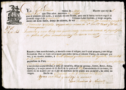 BALEARES - AÑO 1821 - DOCUMENTO DE EMBARQUE 01.FEBRERO.1821 DE MAHON A VERACRUZ - ...-1850 Vorphilatelie