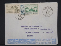 FRANCE-OCEANIE-Enveloppe De Papeete Pour La France En 1955  Aff Trés Plaisant à Voir     P5923 - Lettres & Documents