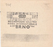 J2010 - Czechoslovakia (1945-79) Control Imprint Stamp Machine (R!): International Fair, Foire Internationale, Brno 1964 - Proofs & Reprints