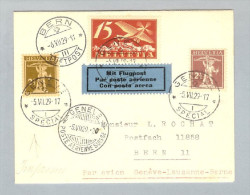 MOTIV Rot.Kreuz 1929-07-05 FP-Brief S-O (Conf.révision C-R) - Primeros Vuelos