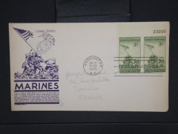 ETAS UNIS-Enveloppe Patriotique ( Marines)de Washington  Pour La France En 1945 à Voir     P5950 - 1941-1950