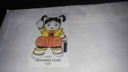 Myanmar-vist Myanmsryear(1996)-(9)-(100 Urmet Patent)-used Card+1card Prepiad Free - Myanmar (Burma)