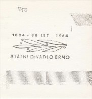 J2011 - Czechoslovakia (1945-79) Control Imprint Stamp Machine (R!): 1884 - 80 Years - 1964; State Theatre Brno - Proeven & Herdrukken
