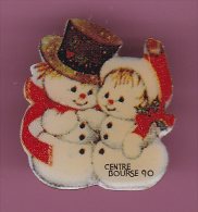 44956-Pin's.Centre Bourse.noel.bonhomme De Neige.. - Kerstmis