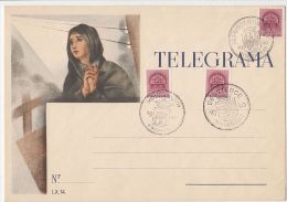 2226FM- TELEGRAMME COVER, WOMAN, ROYAL CROWN STAMP, TRANSYLVANIAN TOWNS RETURNED ROUND STAMPS, 1940, HUNGARY - Telegraph