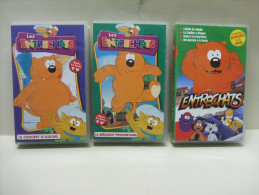 3 X K7 CASSETTE VIDEO VHS Secam - Les ENTRECHATS - Dibujos Animados