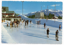 Suisse--CRANS SUR SIERRE-1972-Jeu De Curling Du Sporting-Casino Et L'hotel Beau-Séjour (très Animée),cpsm 15 X 10 N°9089 - Sierre