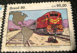 Brazil 1990 The 18th Anniversary Of The Pan-American Railways Congress, Rio De Janeiro 95.00cr - Used - Gebruikt