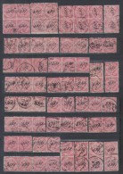 India Hyderabad Price Overprint 1909-1918 On Red 1 Anna 2 Pages Of Stamps , Strips And Blocks , Types , Shades FU - Hyderabad