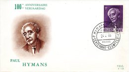 BELGIQUE. N°1321 De 1965 Sur Enveloppe 1er Jour. Paul Hymans. - 1961-1970