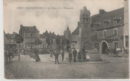 80- Somme _Crécy-en-Ponthier _ La Place Et Le Monument édité Pour Jean De Luxembourg (un Jour De Marché ) - Crecy En Ponthieu