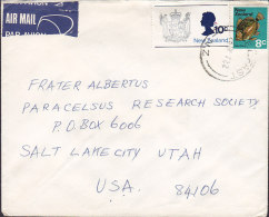 New Zealand AIR MAIL Par Avion Label BELFAST 1972 Cover Brief SALT LAKE CITY Utah USA Fish Poisson Fische John Dory - Posta Aerea