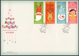 Hong Kong 2014 - Le Père Noël, Noël 2014 - FDC - Nuevos