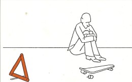 PLANCHE A ROULETTE EN PANNE-illustrateur Royer-patinage-skate - Eiskunstlauf