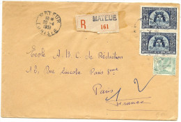 LPP7/B - TUNISIE LETTRE RECOMMANDEE MATEUR / PARIS 30/4/1951 - Brieven En Documenten