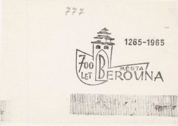 J2047 - Czechoslovakia (1945-79) Control Imprint Stamp Machine (R!): 700 Years Of City Beroun (1265-1965); City Gate - Probe- Und Nachdrucke