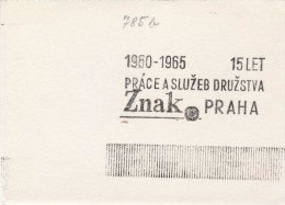 J2055 - Czechoslovakia (1945-79) Control Imprint Stamp Machine (R!): 15 Years Of Work & Service Cooperatives Znak Prague - Proeven & Herdrukken