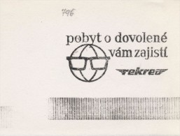 J2080 - Czechoslovakia (1945-79) Control Imprint Stamp Machine (R!): Stay On Holiday Will Ensure REKREA - Proeven & Herdrukken