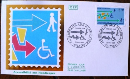 FRANCE Handicapé, Handicap, Acessibilité Aux Handicapes. Yvert 2536, FDC Cachet Paris - Behinderungen