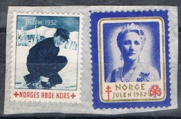 Noruega. Norge. Julen 1952. Pro Tuberculoses Label Y Rode Kors (cruz Roja) * - Variétés Et Curiosités