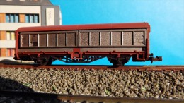 SCALA N GAUGE - CARRO A CARICO LATERALE CON PORTELLI SCORREVOLI - IBERTREN - Coches De Mercancía