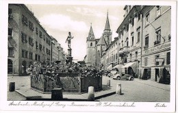 13177. Postal ANSBACH (Bayern) Alemania. Markgraf George Brunnen. St. Johanniskirchen - Ansbach