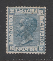 REGNO D'ITALIA -1867 Valore Nuovo Senza Gomma E Con T.l. Da 20 C. Azzurro Con Effigie Di V.E. II° - In Buone Condizioni. - Neufs