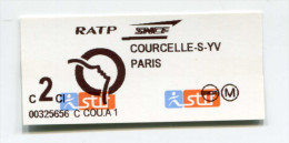 Ticket De Train RATP/SNCF 2008 - Gare De Courcelle-sur-Viosne Près Pontoise - Train Ticket - Europa