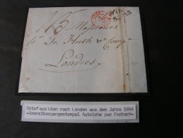 == Brief Wien London 1846 über Forbach Inhalt Text - ...-1850 Vorphilatelie