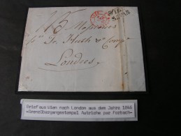 == Brief Wien London 1846 über Forbach Inhalt Text - ...-1850 Prefilatelía