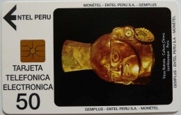 PERU - EC-1 - Entel - Gemplus - Vaso Retrato Gold - 50 Units - Mint - RRR - Peru