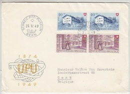 Switzerland 1949 Pro Patria 5 + 40Rp (2x) On  Letter From Bern To Gent, Belgium (F3489) - Briefe U. Dokumente