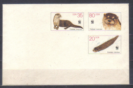 East Germany DDR Special Cover  WWF Otter  Lutra Lutra  1987 Unused - Lettres & Documents