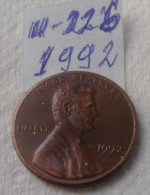 1 Cent - 1992 - USA - (Lot U 226) - 1959-…: Lincoln, Memorial Reverse