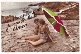 Couple Sur La Plage. CPSM 9x14. - Couples